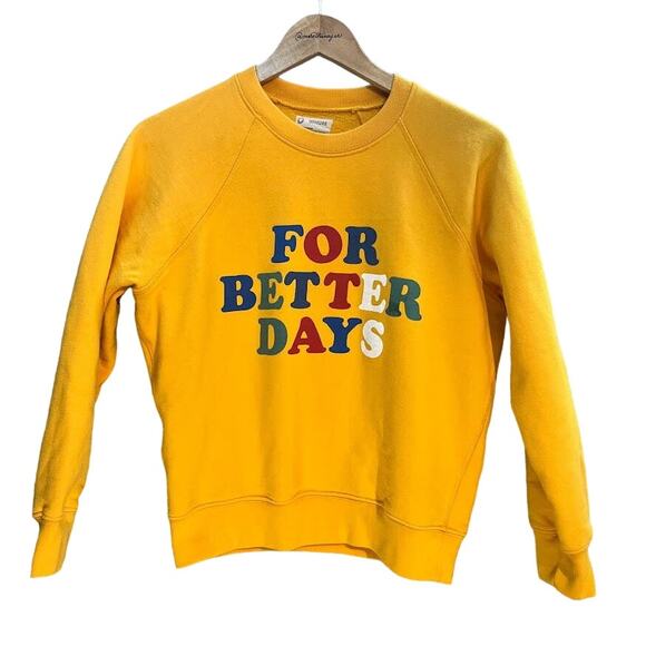For Better Days Yellow Crewneck Sweater Size Medium - Picture 1 of 4